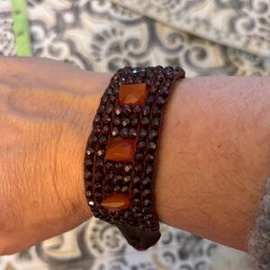 Beaded Garnet and Carnelian Vintage Bracelet by Chan Luu